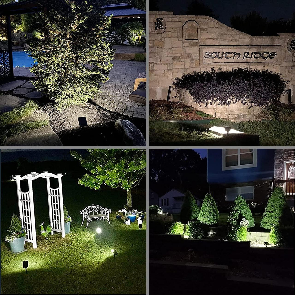 48 LEDs IP65 2 in 1 Solar Spotlights 6 Pack Cold White X805