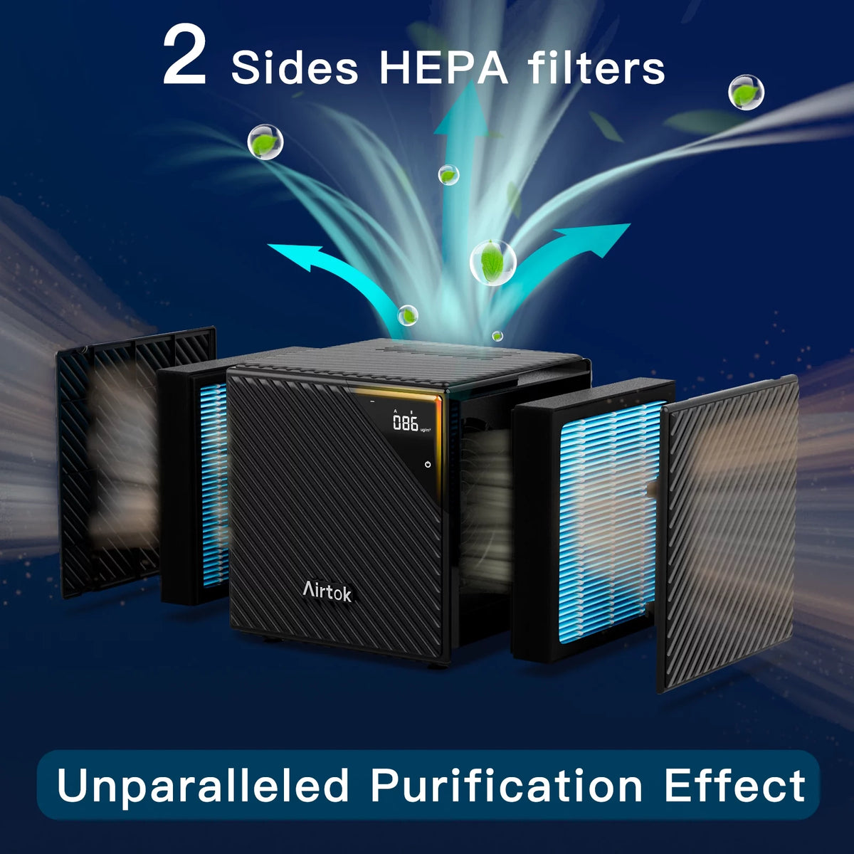 Large Room Air Purifier with PM2.5 Monitoring and Hepa H13 Filter T60889