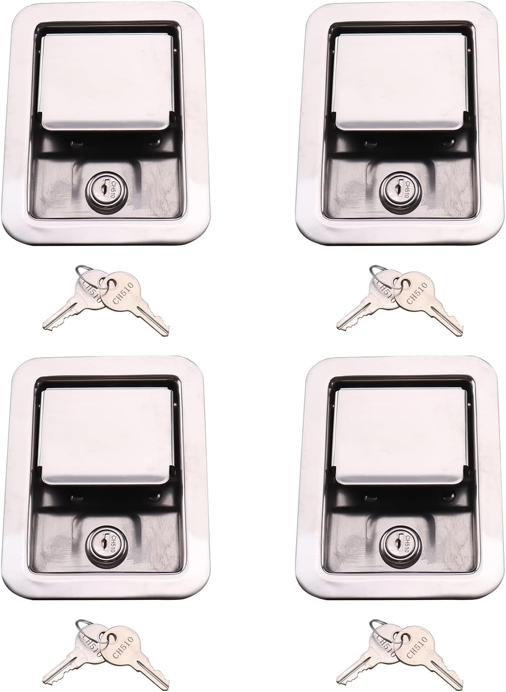 4Pcs Trailer Toolbox Lock RV Handle Latch with Same Keys L3687
