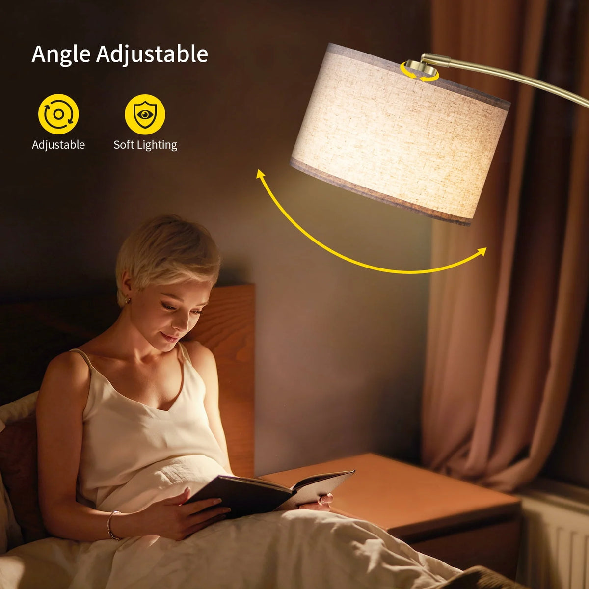 Gold Arc Floor Lamp with Remote M863