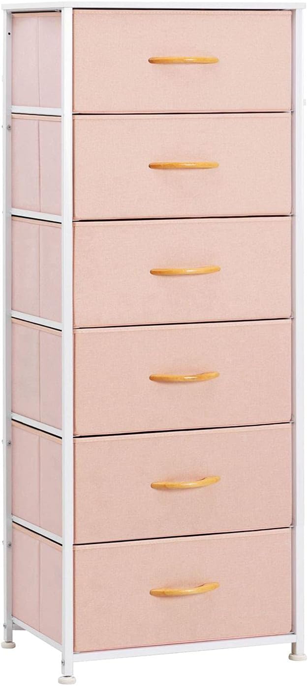 Black & Gray 6 Drawers Fabric Dresser Y594