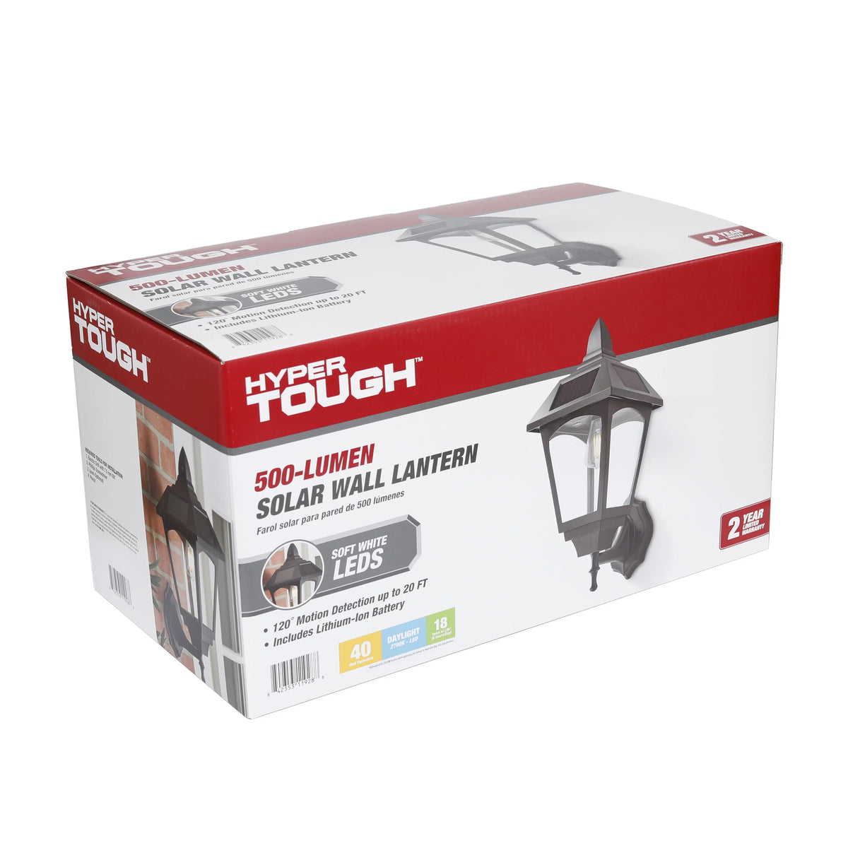 Motion Sensor Solar Wall Lantern with Filament Bulb, Black J78410