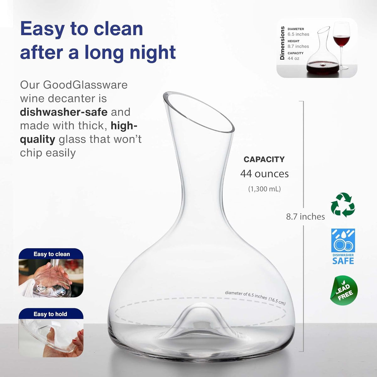 Wine Decanter 44 oz Capacity Pack of 2 G5754