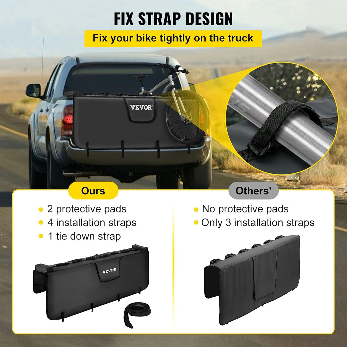 Tailgate Pad for Bikes, Carries up to 7 Mountain Bikes, Pack of 2 D16198