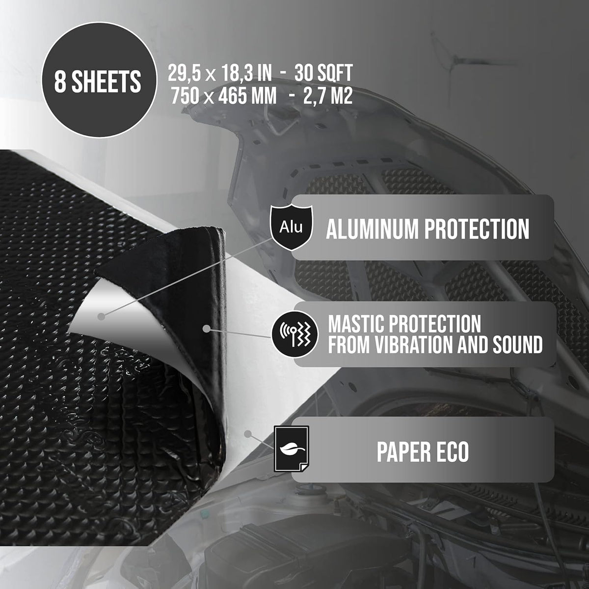 90 Mil Car Sound Deadener Material 30 Sqft G74924