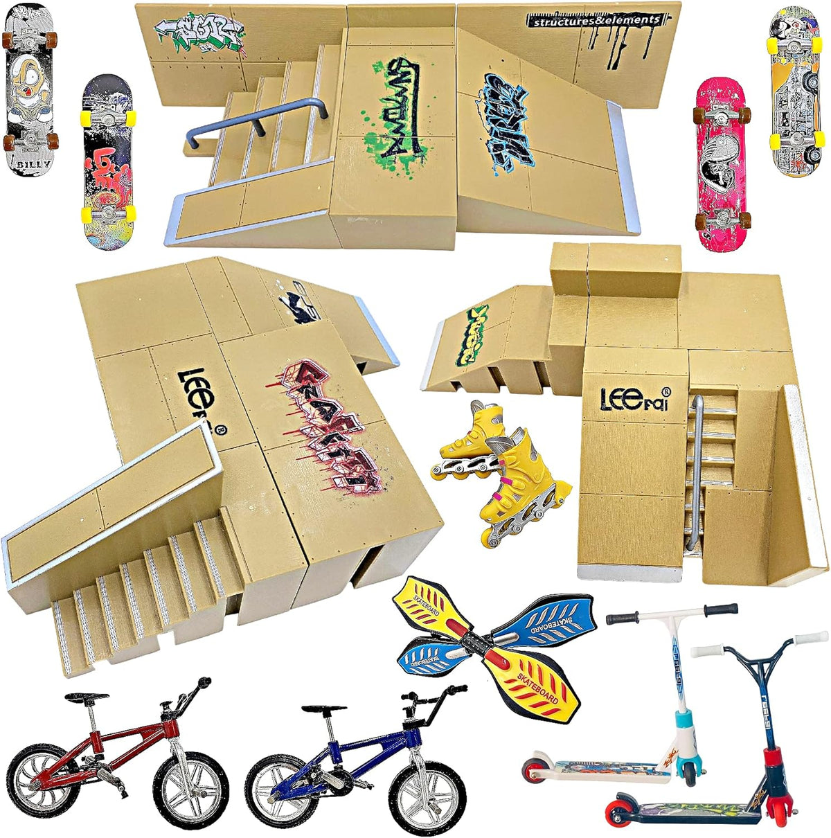 23 Piece Finger Skateboard Ramp Set B5111