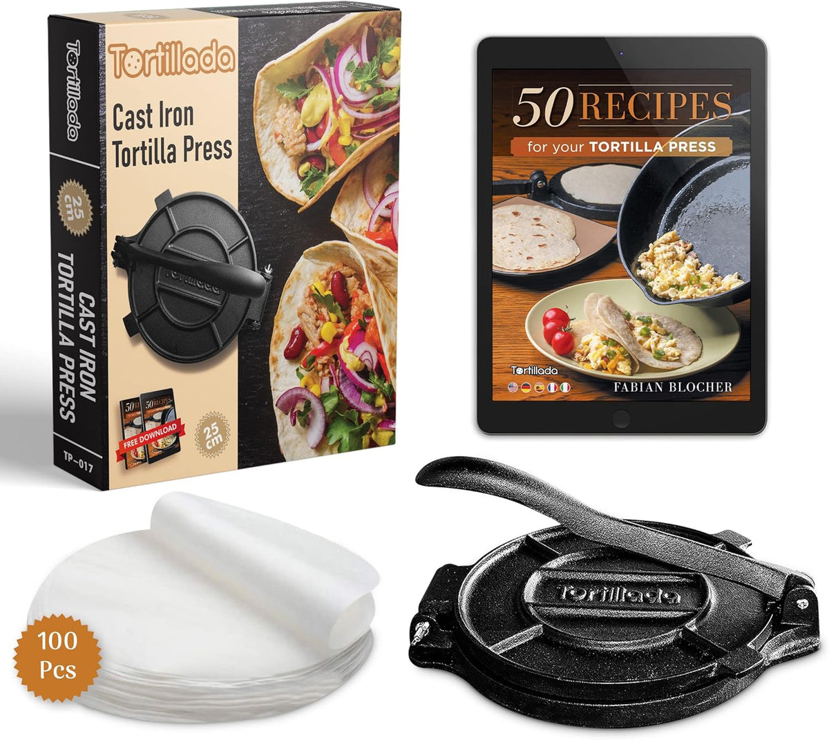 10 inch Cast Iron Tortilla Press Q1292