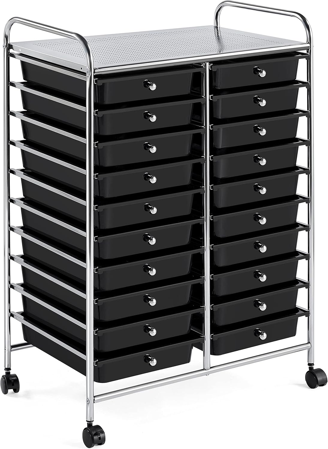 20 Drawers Rolling Storage Cart Black X3479