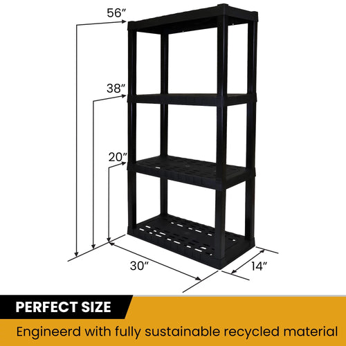 4-Tier Black Shelving Unit F889057
