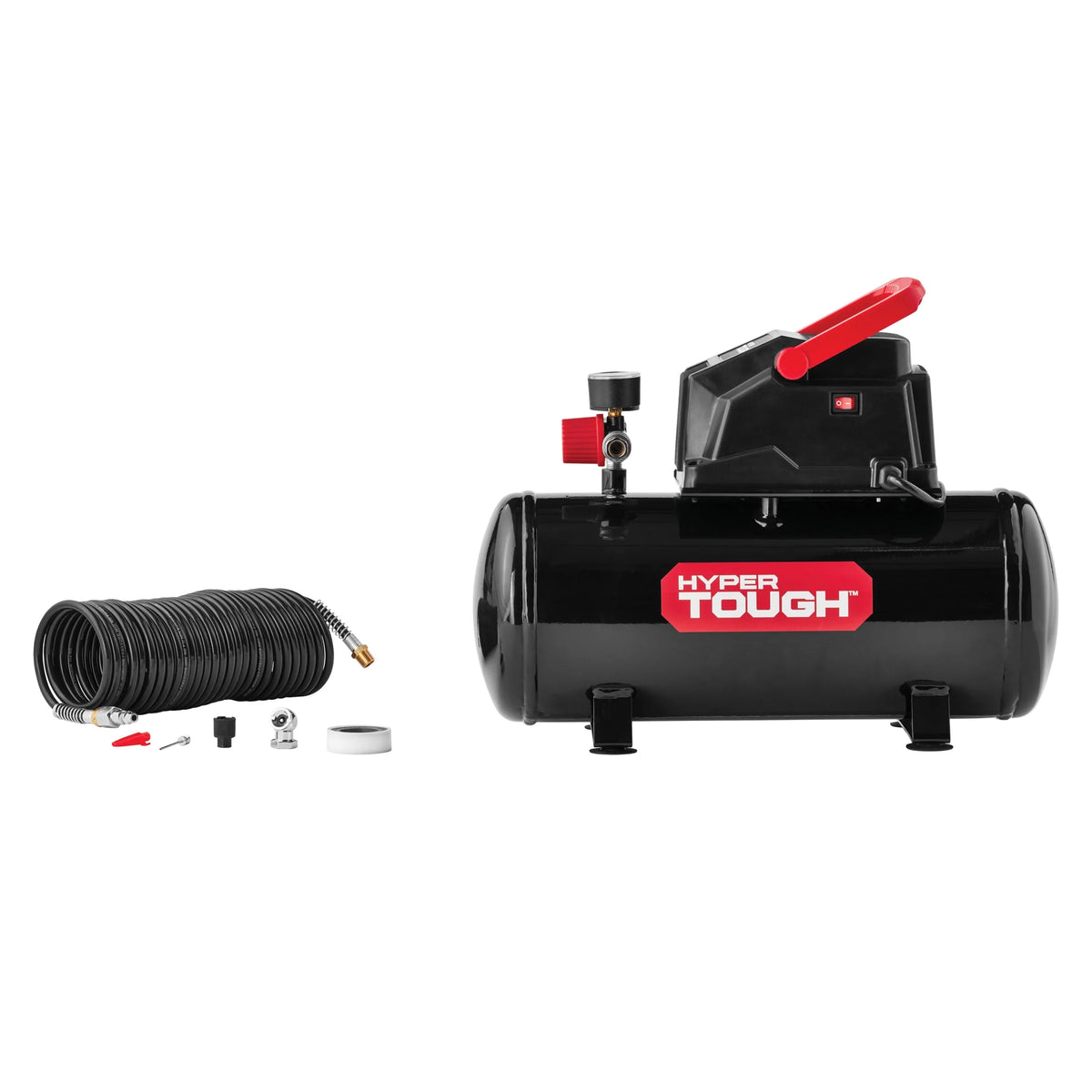 3 Gallon Oil-free Portable Air Compressor with Hose & Inflation Accessory Kit, 100 PSI B742