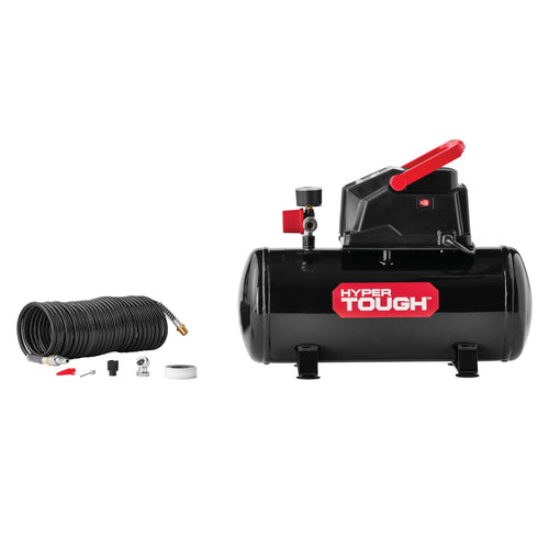 3 Gallon Oil-free Portable Air Compressor with Hose & Inflation Accessory Kit, 100 PSI B742