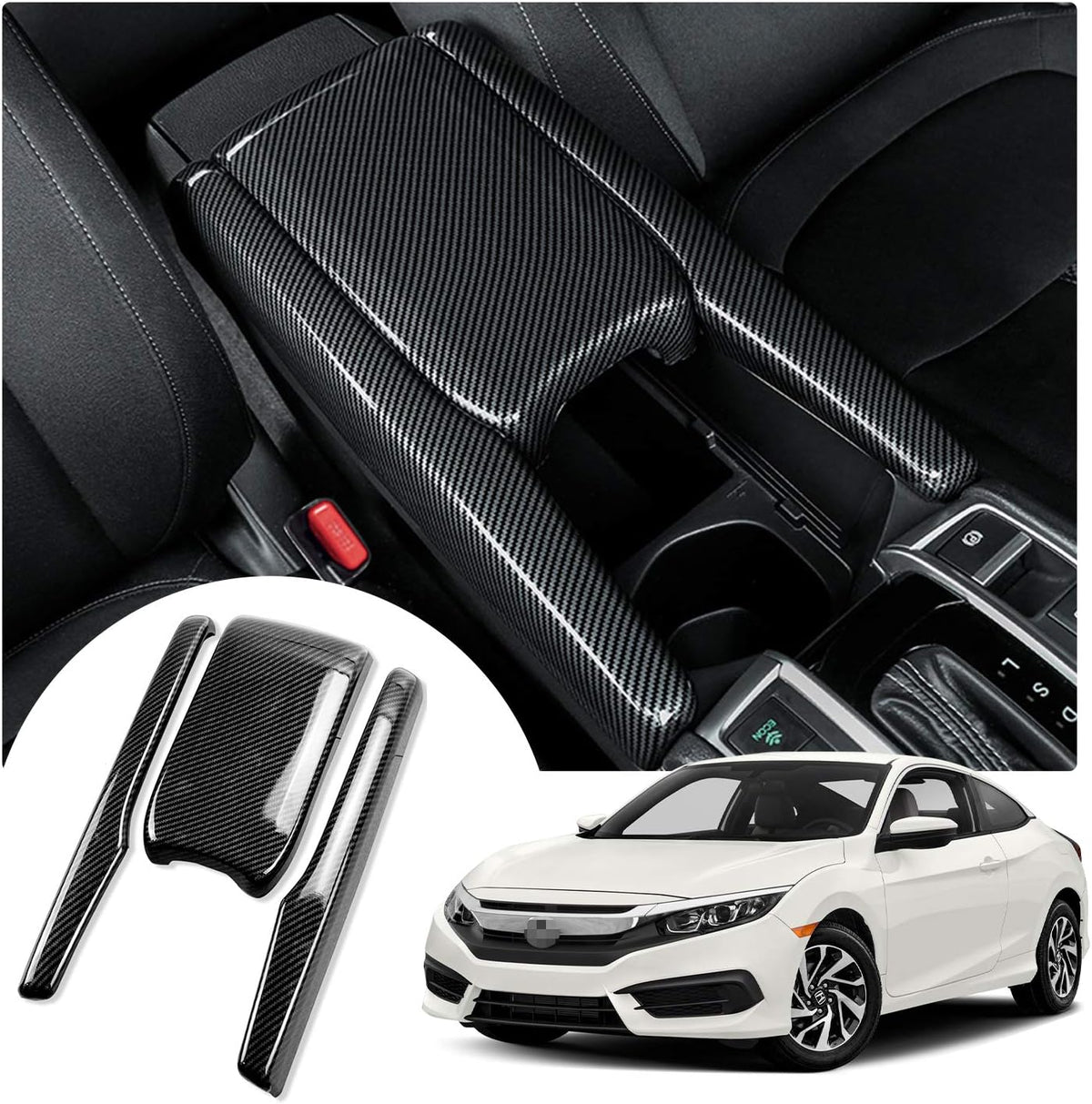 Carbon Fiber Car Armrest Cover Pack of 2 H52283