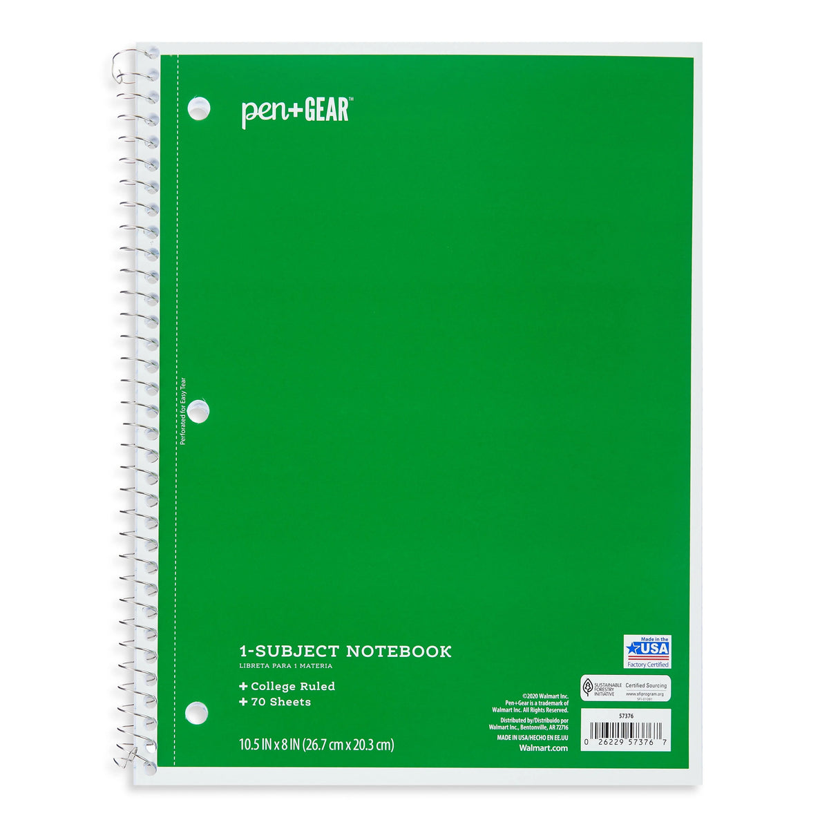 1-Subject College Ruled Notebook, Blue, 70 Sheets L2990