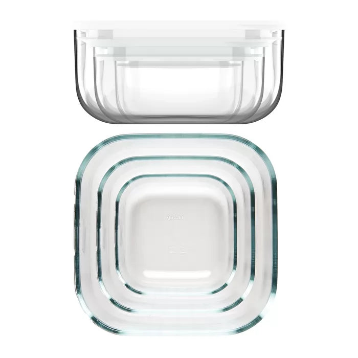 Leak-Proof Glass Container White J249