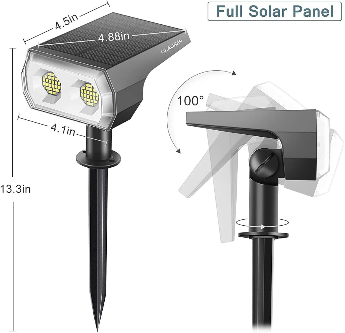 48 LEDs IP65 2 in 1 Solar Spotlights 6 Pack Cold White X805