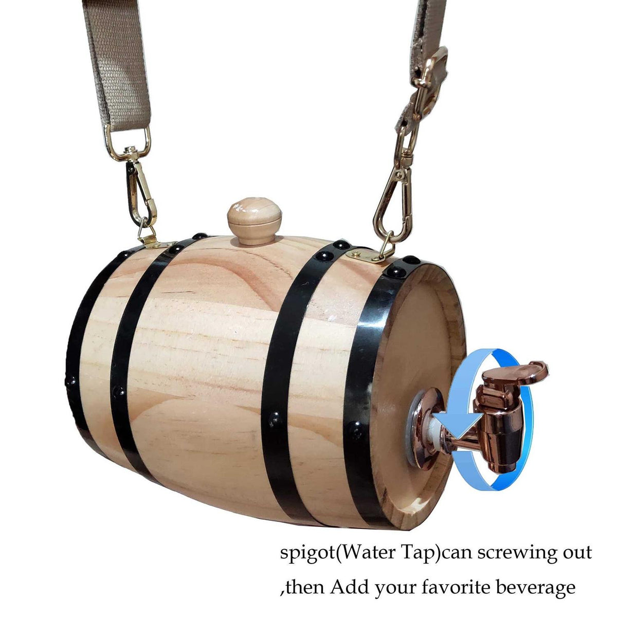 Saint Bernard Barrel Collar 1/2 Liter Size Keg with Adjustable Hoops K5955
