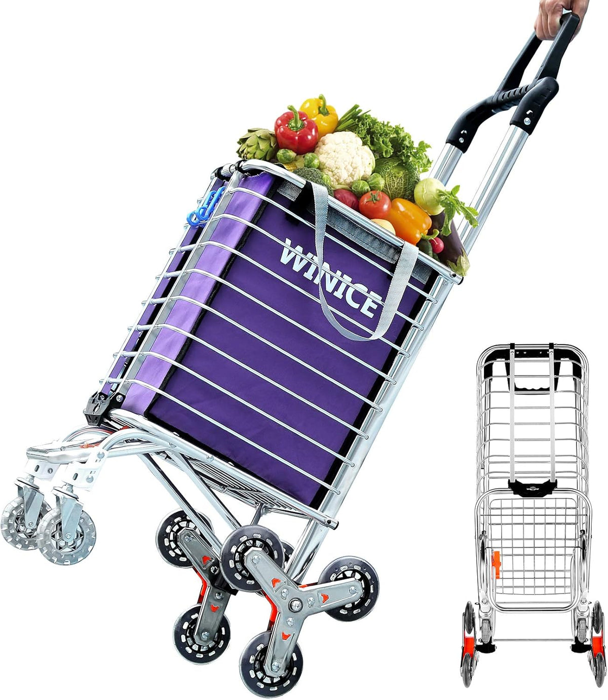 Blue Heavy Duty Stair Climbing Shopping Cart Z466955