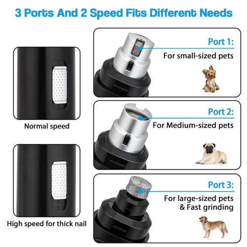 2-Speed Electric Rechargeable Pet Nail Grinder B2932
