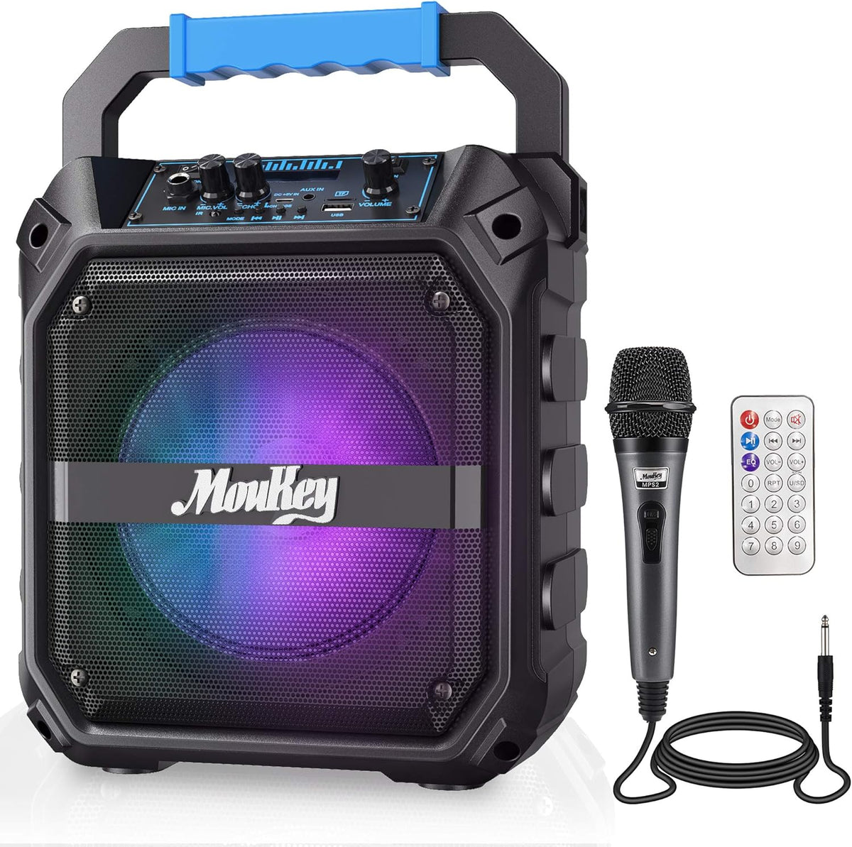 Portable Bluetooth Karaoke Machine Speaker with Wireless Microphone H905