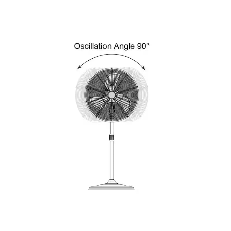 Black Oscillating Pedestal Fan G318