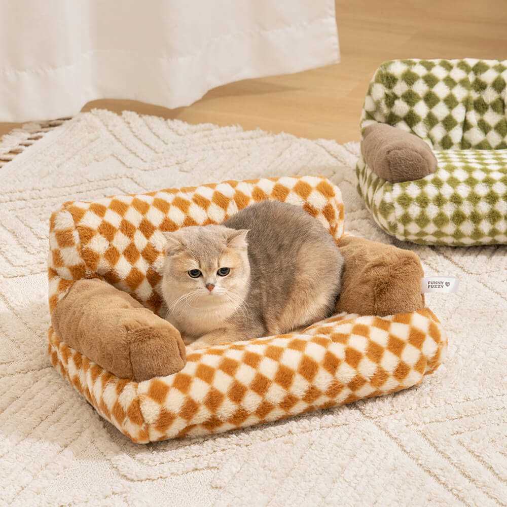 Plaid Dog & Cat Couch Bed B855