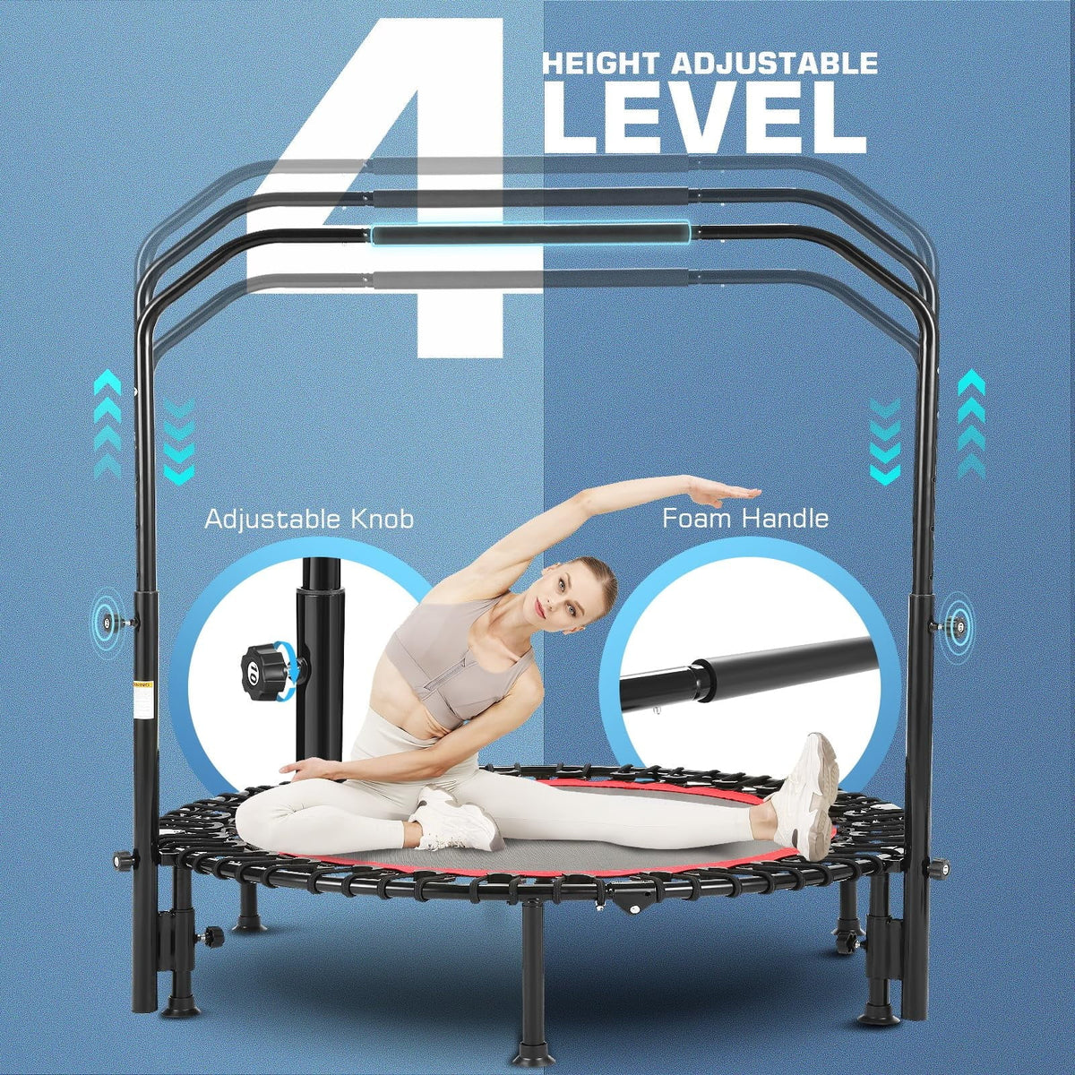 Foldable Mini Trampoline with Bungees U434918