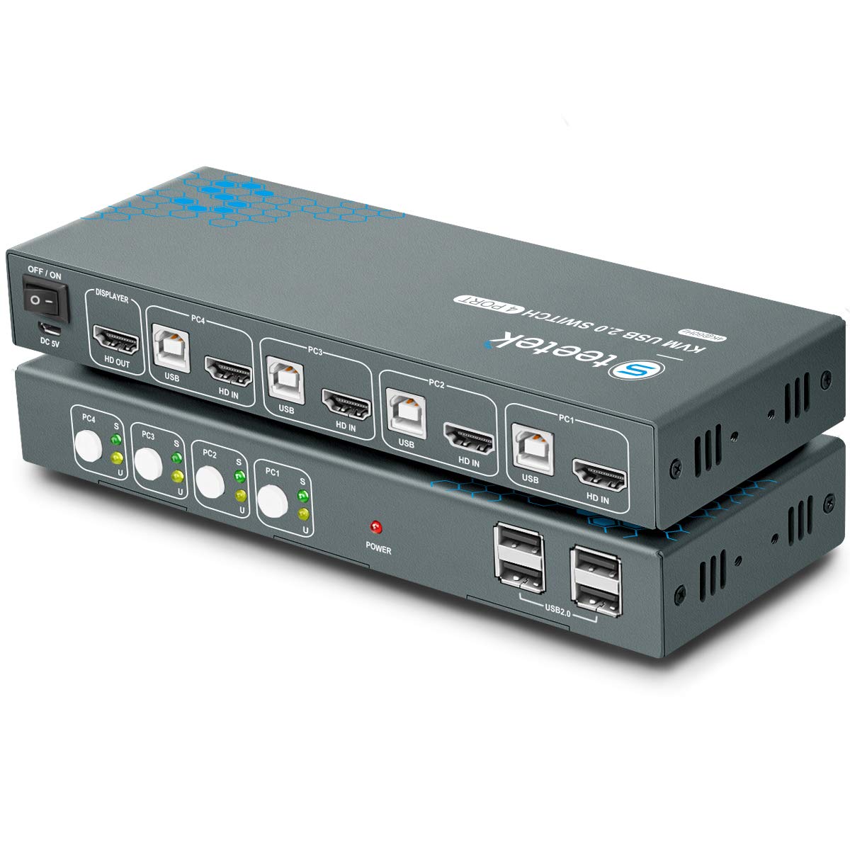 HDMI 4 Port 4K@60Hz USB KVM Switch with Cables I5126