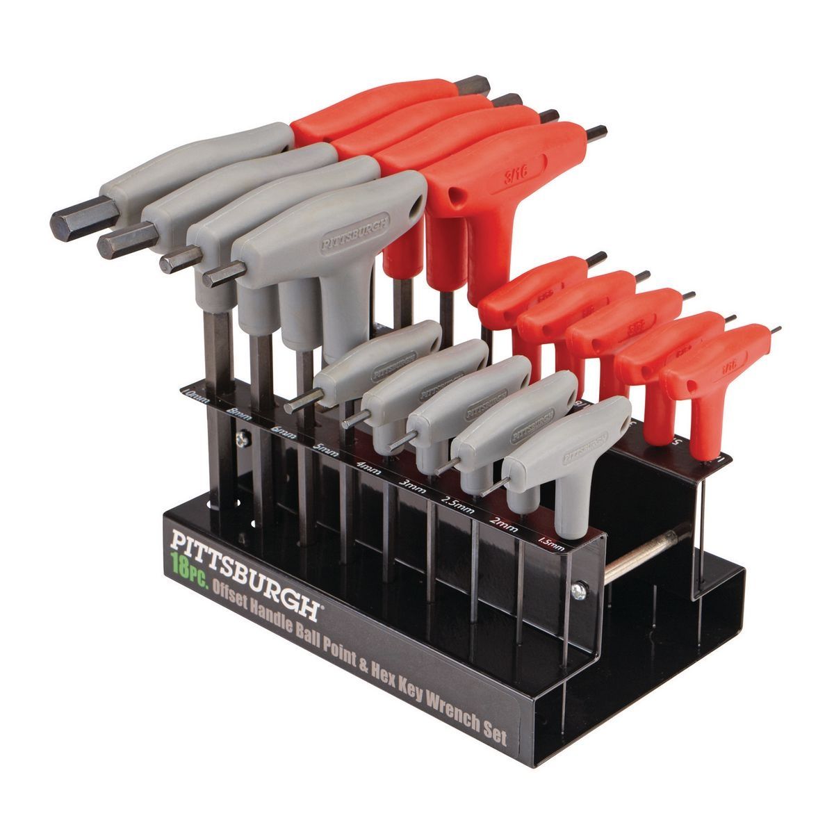 SAE and Metric T-Handle Ball End Hex Key Set, 18-Piece M87303