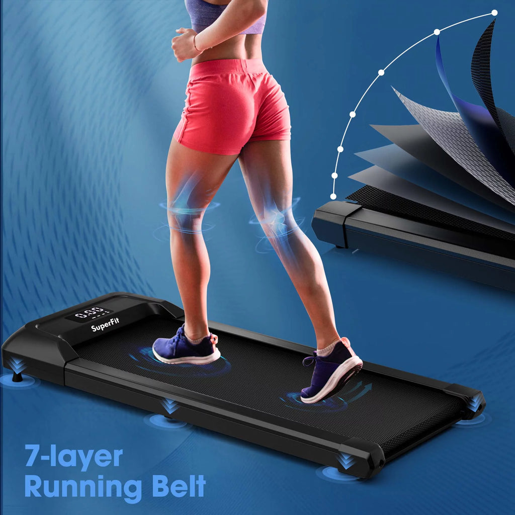 0.6-3.8MPH Walking Pad Under Desk Treadmill with Remote Control and LED Display Black S8269