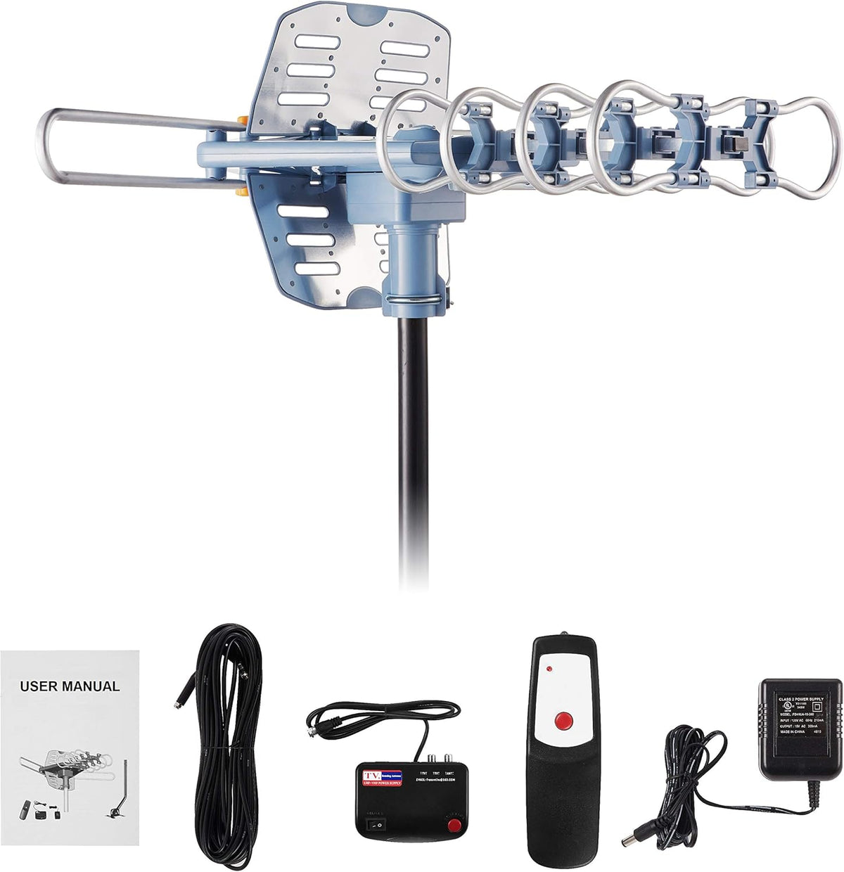 Digital Amplified Outdoor HDTV Antenna with 60FT Coax Cable D565