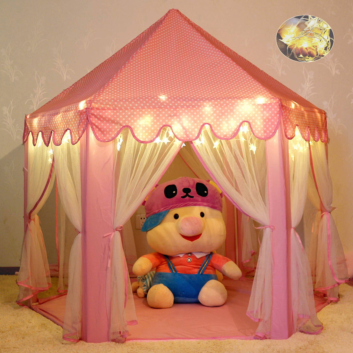 Princess Castle Play Tent with Star Lights U44964