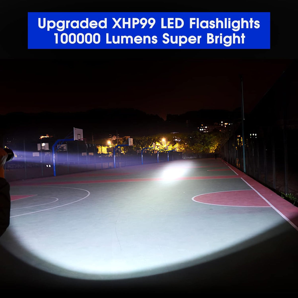 Rechargeable LED Flashlight 100000 High Lumens 5 Modes Zoomable IPX6 Waterproof R9896
