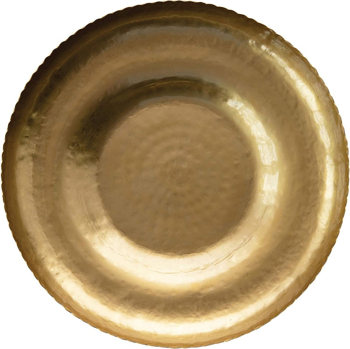 Hammered Metal Tray with Scalloped Edge, Pack of 2 Q1341
