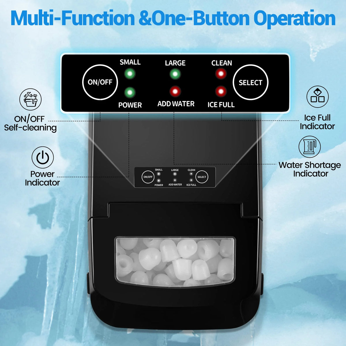 Portable Countertop Ice Maker with Ice Scoop and Basket S134578
