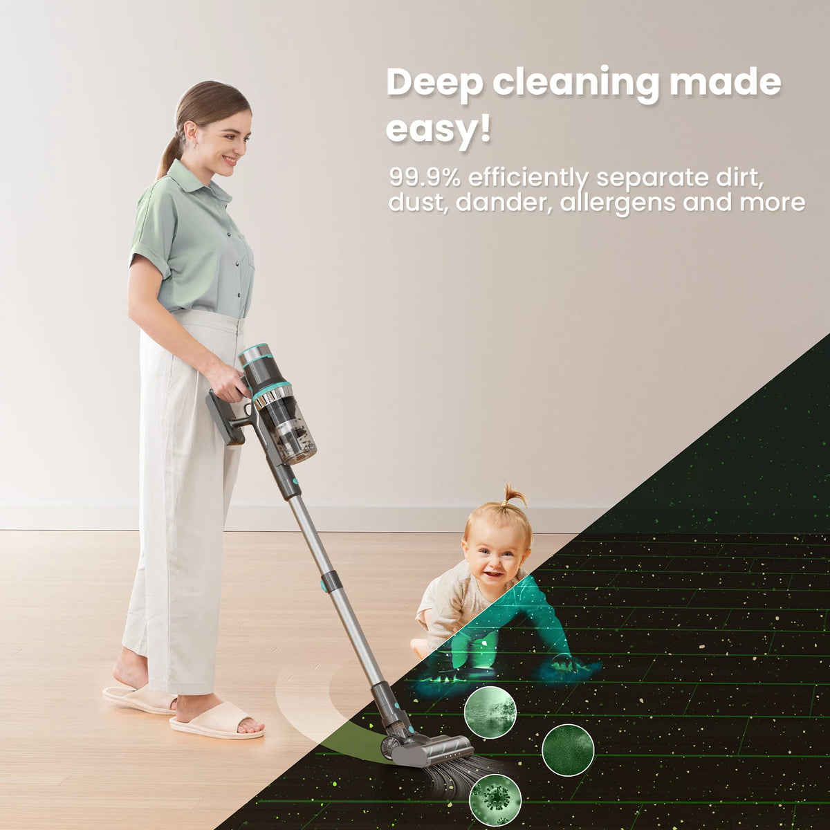 Cordless Stick Vacuum Cleaner 26Kpa 6-in-1 E21409