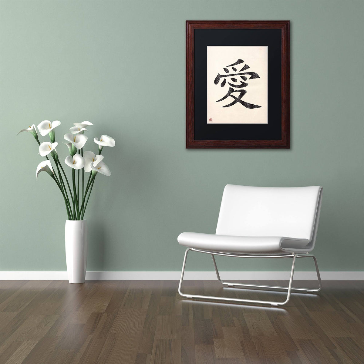 Vertical White Framed Textual Art G78631