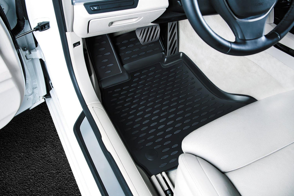 Black Floor Mats Front & 2nd Row Seat Liner Set C801