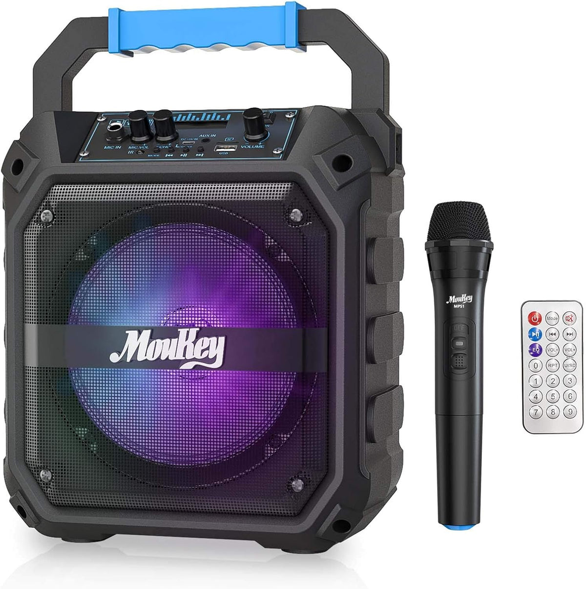Portable Bluetooth Karaoke Machine Speaker with Wireless Microphone H905