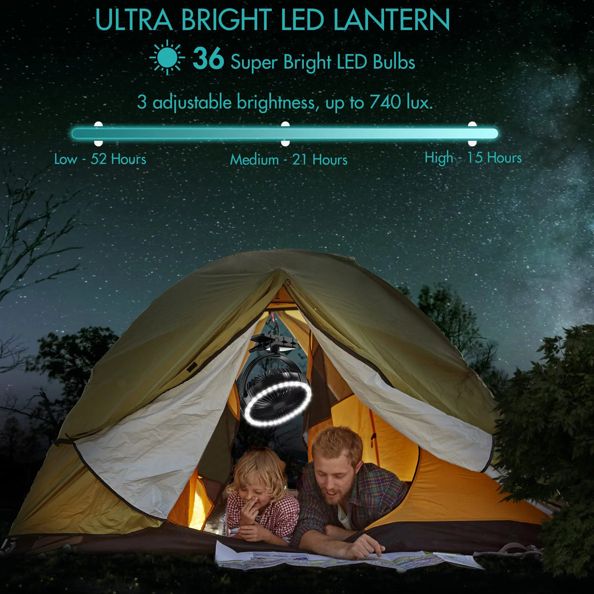 Rechargeable Clip-On Fan with LED Lights P12289