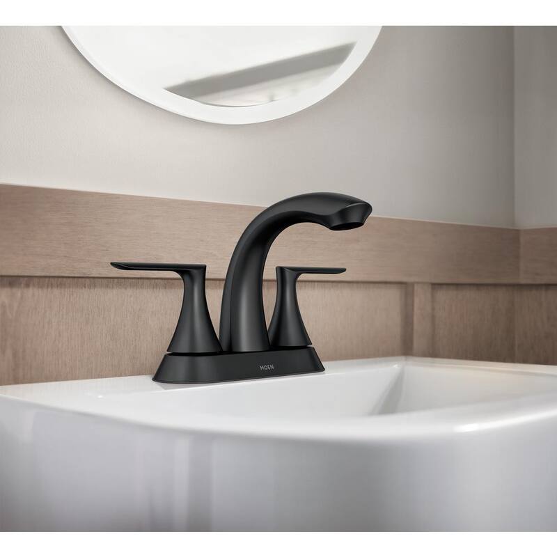 4 in. Centerset Double-Handle Bathroom Faucet Matte Black T741