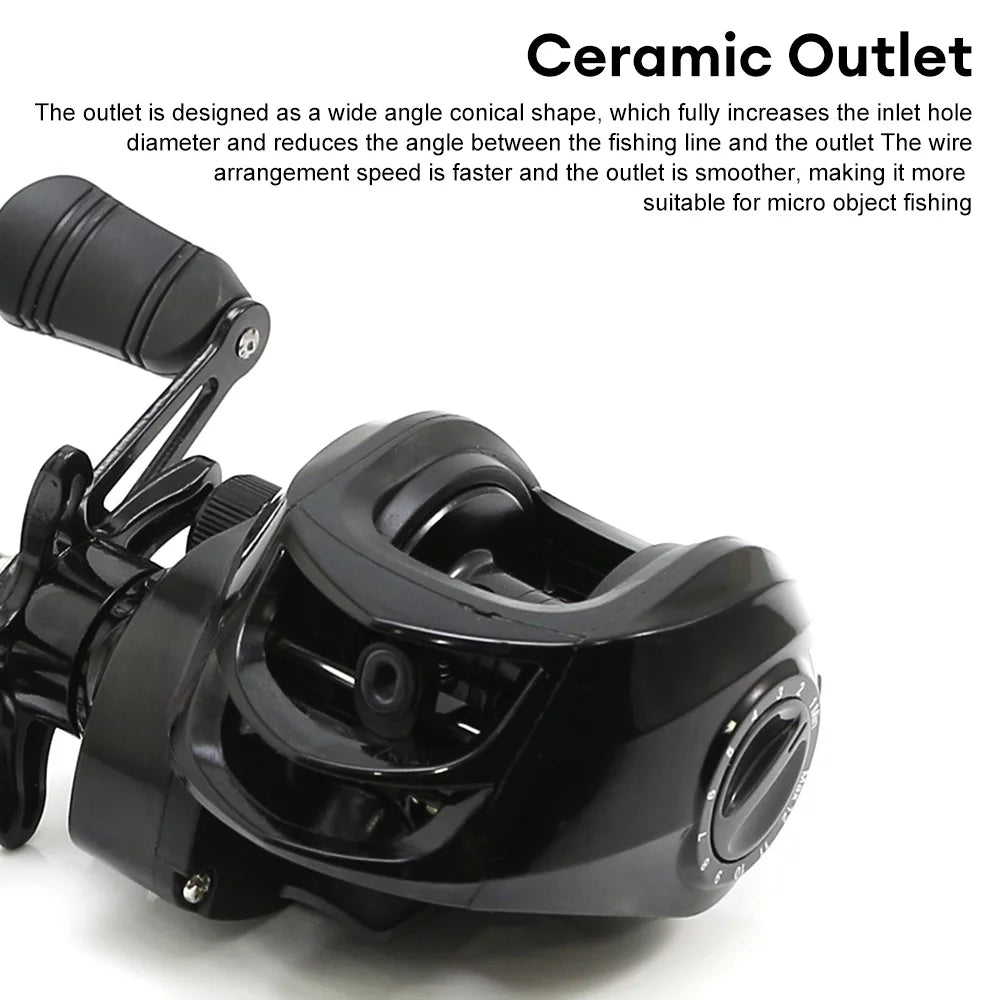 Baitcasting Fishing Reel Graphite Frame 7.2:1 Gear Ratio Low Profile B79395