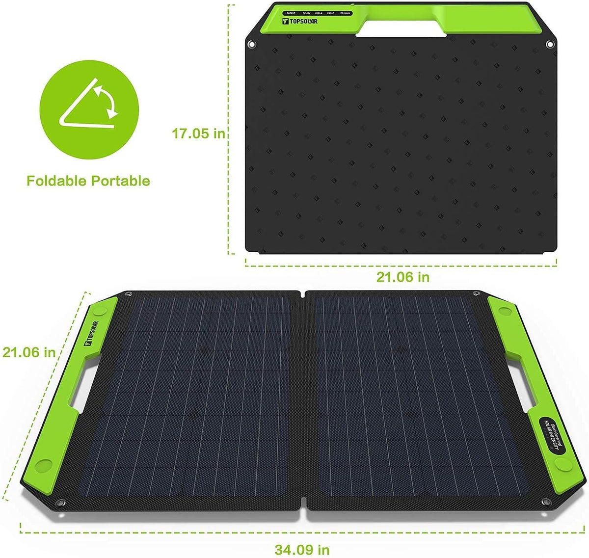 60W Foldable Portable Solar Panel Charger Kit with Dual USB Ports U7418