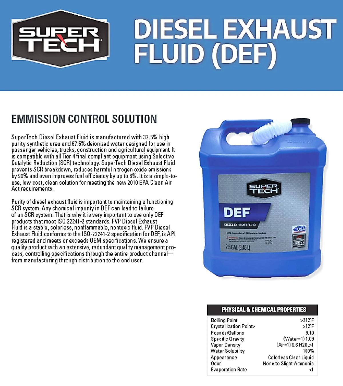 Diesel Exhaust Fluid 2.5 Gallon L2672