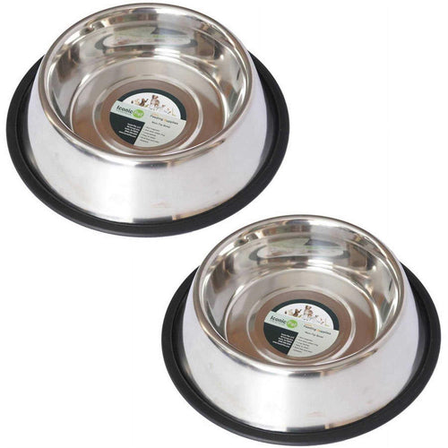2 Pack Stainless Steel Non-Skid Pet Bowl H9265