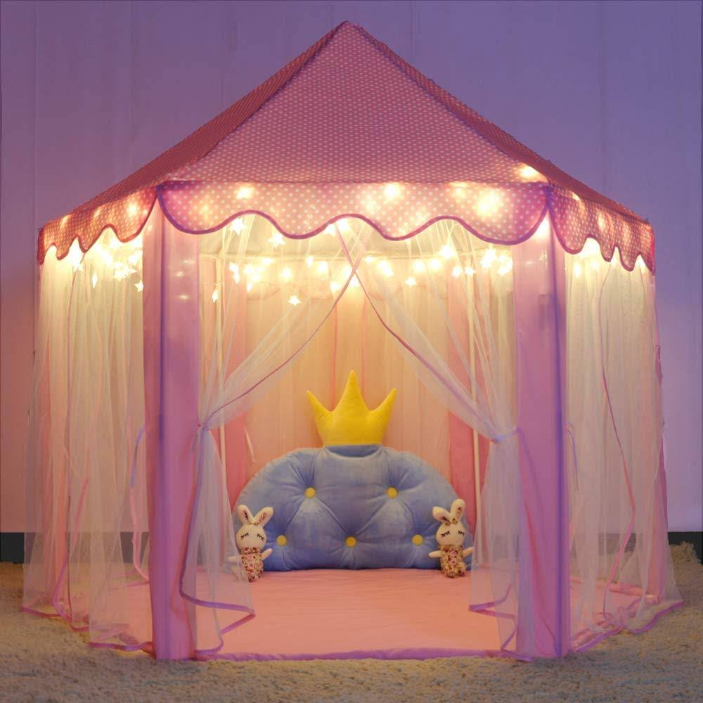 Princess Castle Play Tent with Star Lights U44964