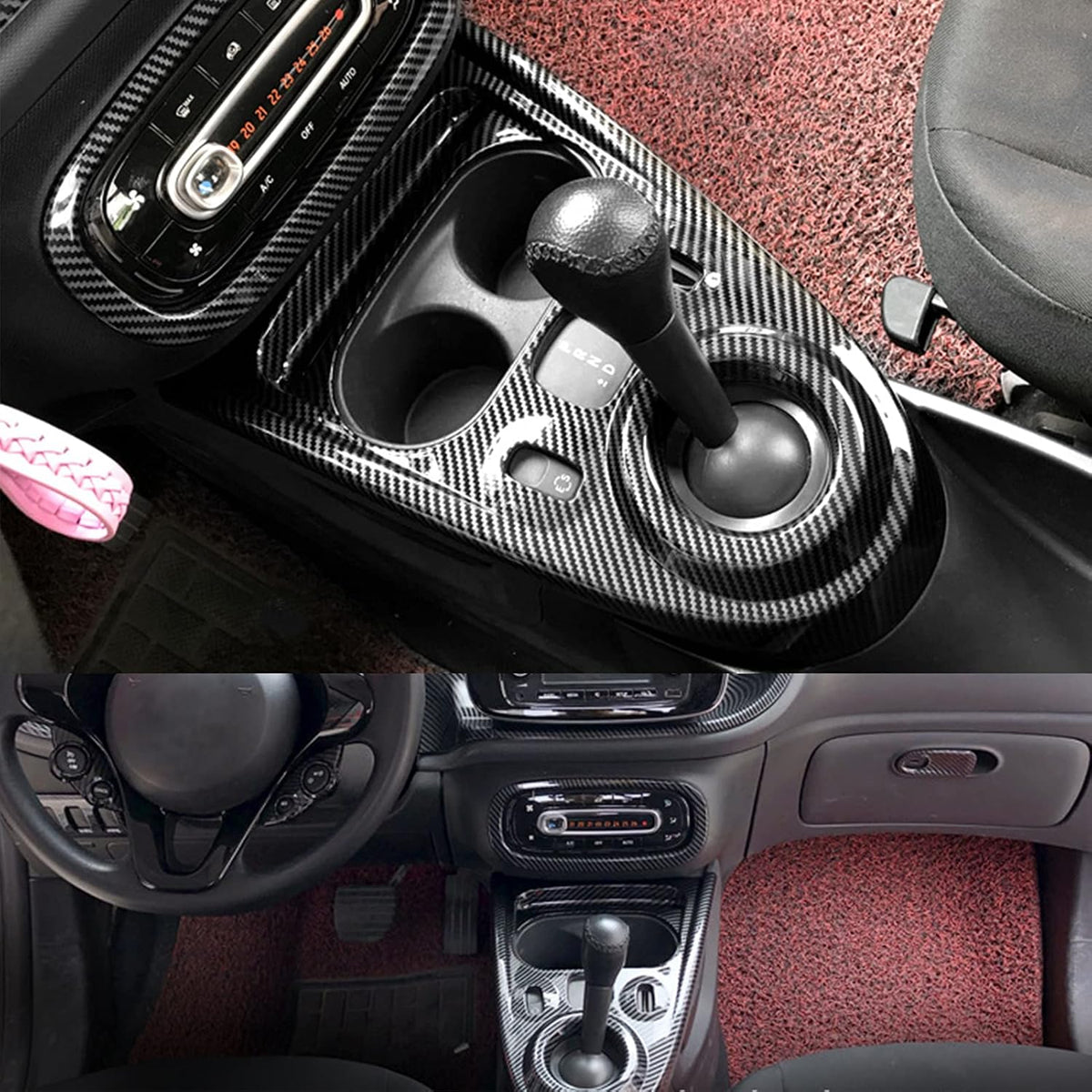 Carbon Fiber Style Gear Shift Panel Cover Sticker E10302