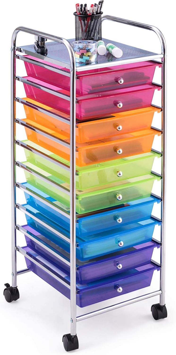 10 Drawer Rolling Storage Cart Y60635