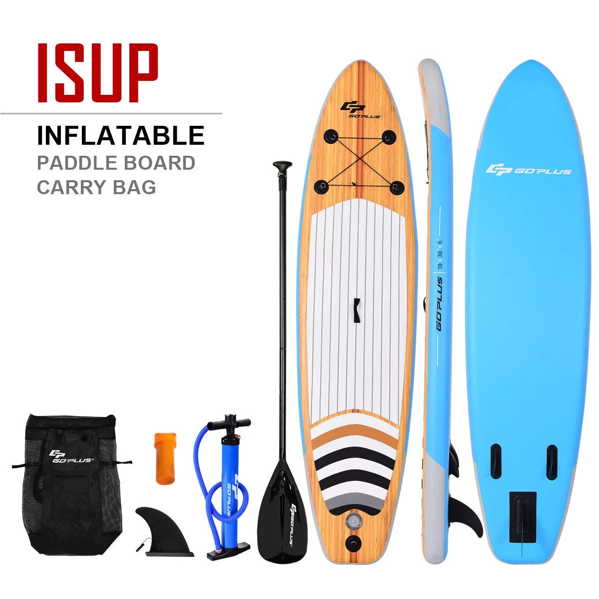 10' Inflatable Stand up Paddle Board with Bag Paddle Fin Z42603