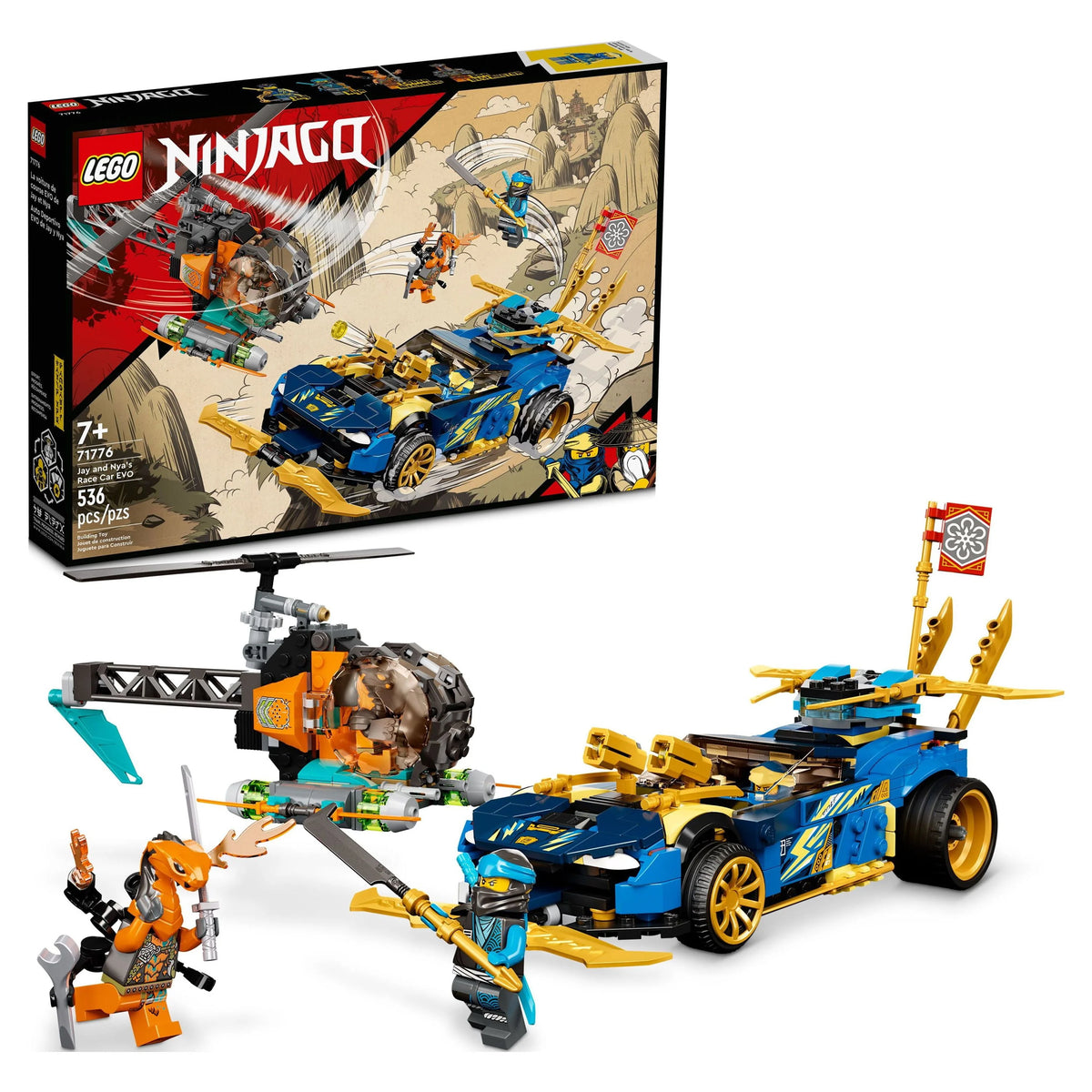 Race Car EVO Set with Toy Helicopter and Boa Snake Figure V636415