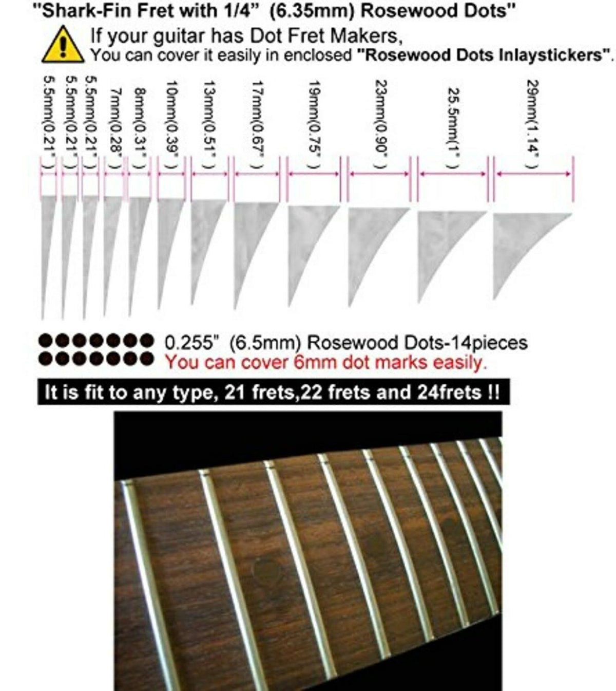 Guitar & Bass Fretboard Markers Inlay Sticker Decals B4868